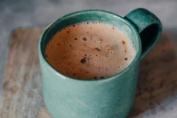 A ceramic mug of delicious hot chocolate. Unfortunately there’s zero of getting a decent one at Starbucks